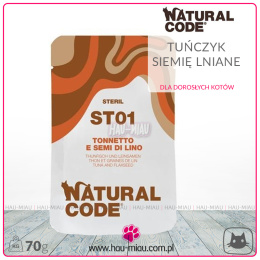Natural Code - ST01 - TUŃCZYK I SIEMIĘ LNIANE - 70g - dla Kastratów