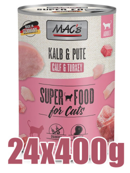Mac's - Cat Kalb & Pute - CIELĘCINA I INDYK - Zestaw 24 x 400g
