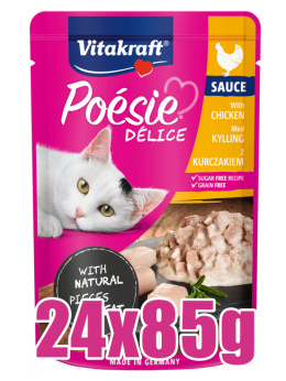 Vitakraft - Poésie Déli Sauce - KURCZAK - Zestaw 24 x 85g