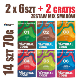 Natural Code - MIX SMAKÓW - Zestaw 12x70g + 2 GRATIS