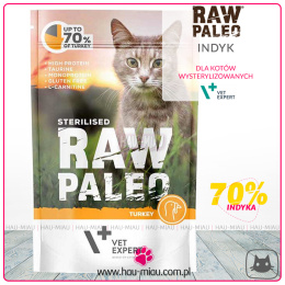 Raw Paleo - Adult Cat Sterilised Turkey - INDYK - 100g - dla Kastratów