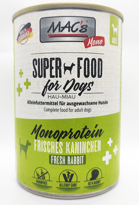 Mac's - Dog Sensitive - Monobiałkowa - KRÓLIK - 400g