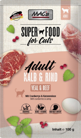 Mac's - Cat Kalb & Rind - CIELĘCINA, WOŁOWINA i ŻURAWINA - 100g