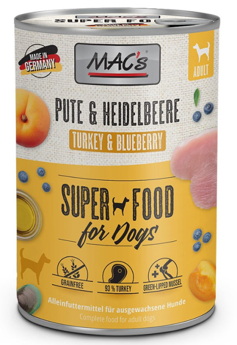 Mac's - Dog Pute & Heidelbeeren - INDYK i BORÓWKA - 400g