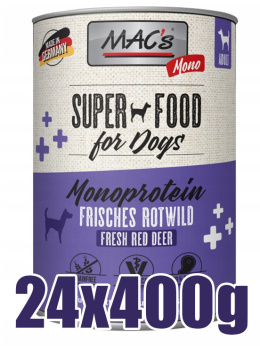 Mac's - Dog Sensitive - Monobiałkowa - JELEŃ - Zestaw 24 x 400g