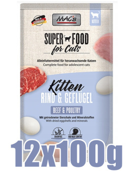 Mac's - Super Food for Cats - WOŁOWINA I DRÓB - Zestaw 12x100g - dla Kociąt