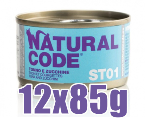 Natural Code - ST01 - TUŃCZYK I CUKINIA - Zestaw 12 x 85g