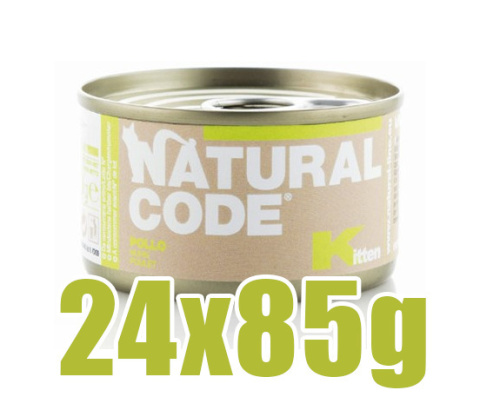 Natural Code - Pollo Kitten - KURCZAK - Zestaw 24 x 85g