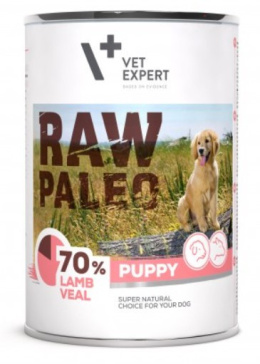 Raw Paleo - Puppy - JAGNIECINA i CIELĘCINA - dla Szczeniąt - Zestaw 24x400g