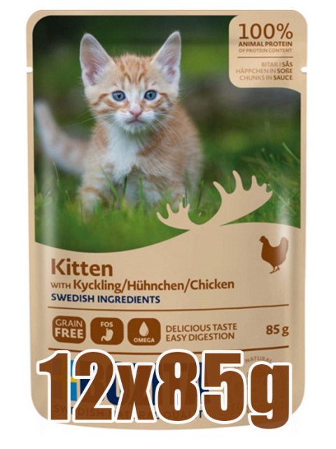 Bozita - Kitten - kawałki w sosie - KURCZAK - Zestaw 12x85g