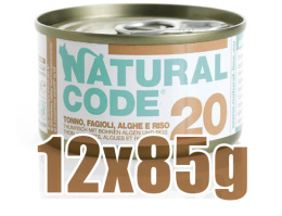 Natural Code - 20 - TUŃCZYK, FASOLA i ALGI - Zestaw 12 x 85g