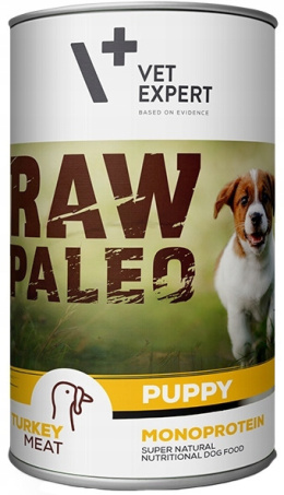 Raw Paleo - Puppy - Monoproteinowa - INDYK - Zestaw 12x400g