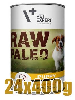 Raw Paleo - Puppy - Monoproteinowa - INDYK - Zestaw 24x400g