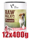 Raw Paleo - Puppy - Monoproteinowa - WIEPRZOWINA - dla Szczeniąt - Zestaw 12x400g