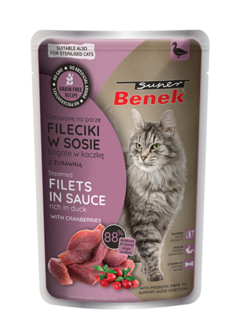 Super Benek - Fileciki w sosie - KACZKA Z ŻURAWINĄ - 85g