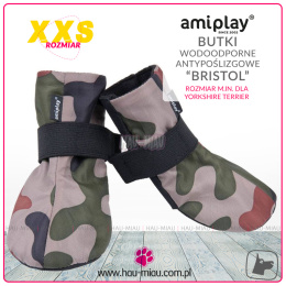 AmiPlay - Buty / Buciki wodoodporne i antypoślizgowe - BRISTOL - Moro - XXS - YORKSHIRE TERRIER