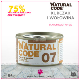 Natural Code - 07 - KURCZAK I WOŁOWINA - 85g